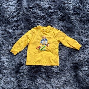 Ralph Lauren Baby Yellow Polo Bear Long Sleeve Shirt Size | 12M